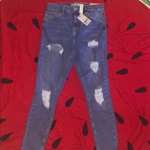 TOPSHOP- Blue Ripped Jeans